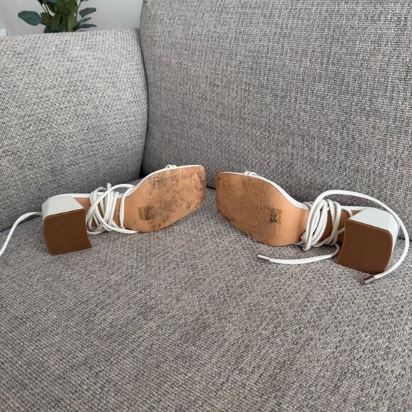 White Lace Up Heels - Picture 9 of 9